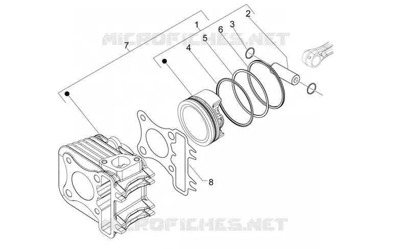 Cylindre - Piston Aprilia APRILIA-SCOOTER 125 MOJITO 2008  Mojito E3