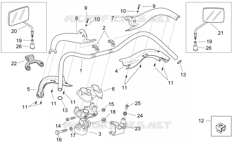 Guidon - Rétroviseurs Aprilia APRILIA-SCOOTER 125 MOJITO 2008  Mojito E3