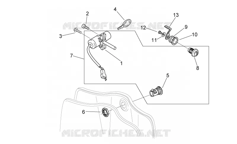 Kit serrure Aprilia APRILIA-SCOOTER 125 MOJITO 2008  Mojito E3