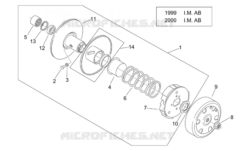 Embrague I ('99-2001 I.M. AB) Aprilia APRILIA-SCOOTER 50 MOJITO 1999  Mojito Retro 2T (engine Aprilia)