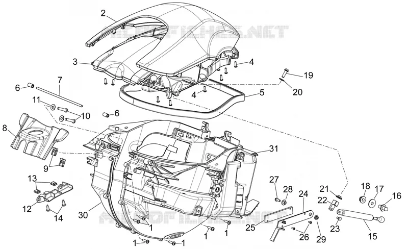 Carrosserie centrale I Aprilia APRILIA-MOTORCYCLES 850 NA-MANA 2011  NA Mana