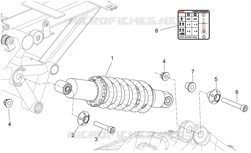 Suspension arriere Aprilia APRILIA-MOTORCYCLES 850 NA-MANA 2007  NA Mana