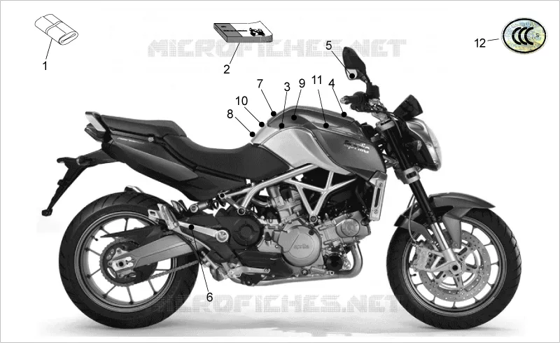 Trousse outils+manuel d’instr. Aprilia APRILIA-MOTORCYCLES 850 NA-MANA 2011  NA Mana