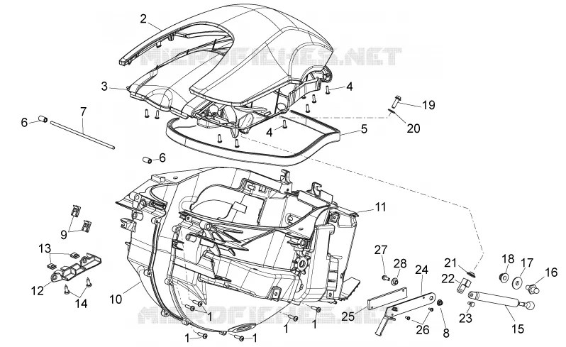Carrosserie centrale I Aprilia APRILIA-MOTORCYCLES 850 NA-MANA 2009  NA Mana GT