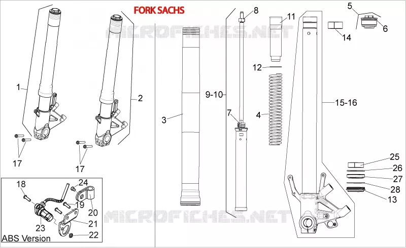 Front fork III Aprilia APRILIA-MOTORCYCLES 850 NA-MANA 2011  NA Mana GT