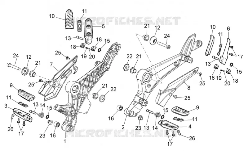 Repose-Pieds Aprilia APRILIA-MOTORCYCLES 850 NA-MANA 2014  NA Mana GT