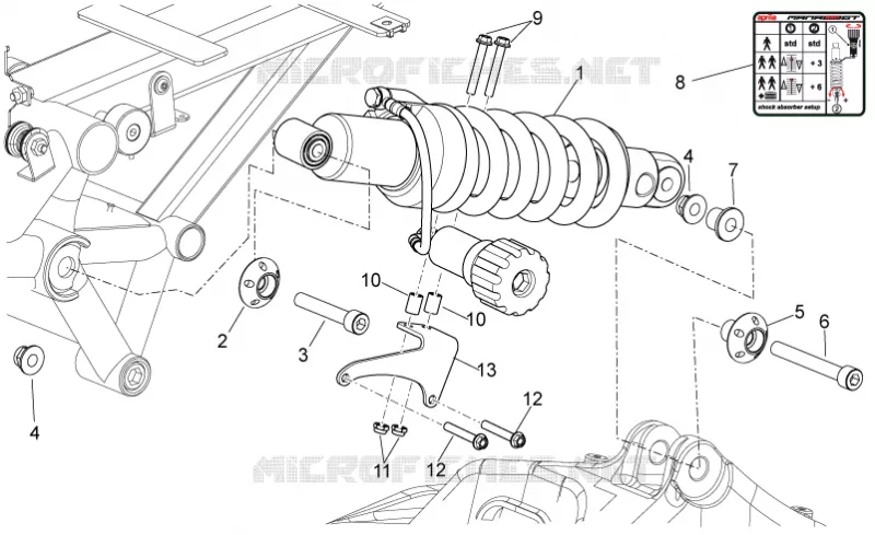 Suspension arriere Aprilia APRILIA-MOTORCYCLES 850 NA-MANA 2016  NA Mana GT
