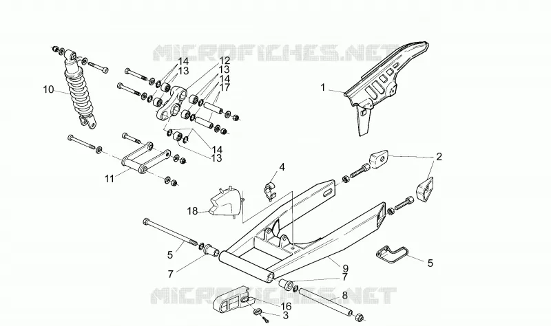 Fourche arriere Aprilia APRILIA-MOTORCYCLES 50 PEGASO 1994  PEGASO