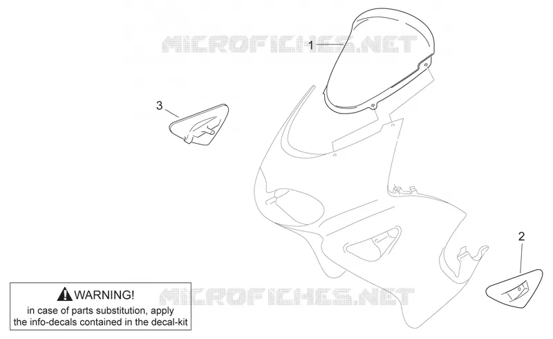 Carrosserie av. - Coupole Aprilia APRILIA-MOTORCYCLES 650 PEGASO 2000  Pegaso
