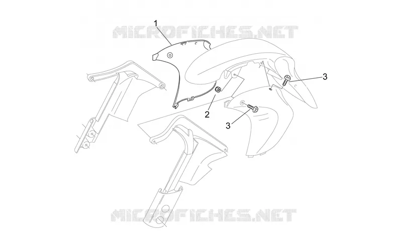 Carrosserie av. - Protection tiges dr. Aprilia APRILIA-MOTORCYCLES 650 PEGASO 1997  Pegaso