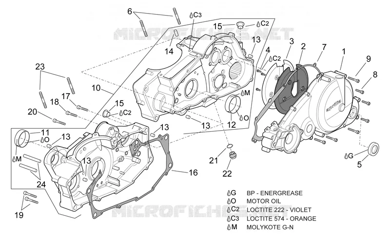 Carter moteur I Aprilia APRILIA-MOTORCYCLES 650 PEGASO 1998  Pegaso