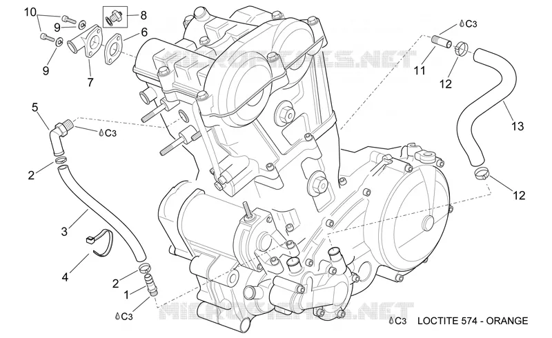 Tuyau refroidssment Aprilia APRILIA-MOTORCYCLES 650 PEGASO 2000  Pegaso
