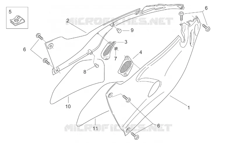 Carrosserie centrale Aprilia APRILIA-MOTORCYCLES 650 PEGASO 2004  Pegaso IE
