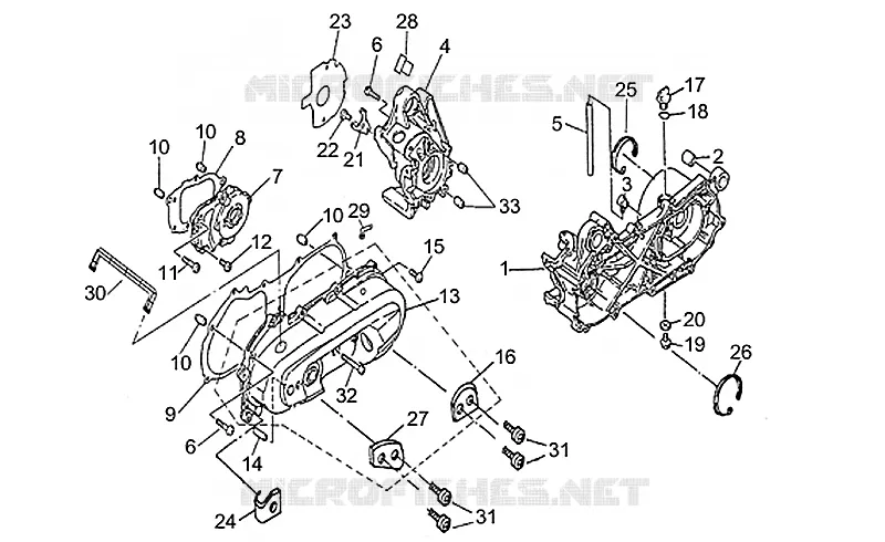 Carter moteur 50 Aprilia APRILIA-QUAD 100 QUASAR 2003  Quasar