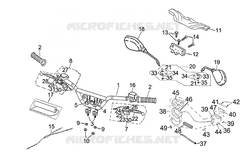 Guidon Aprilia APRILIA-QUAD 100 QUASAR 2003  Quasar