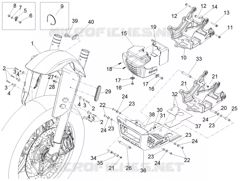 GARDE BOUE AVANT - SABOT Aprilia APRILIA-MOTORCYCLES 1200 CAPONORD 2015  Caponord Rally
