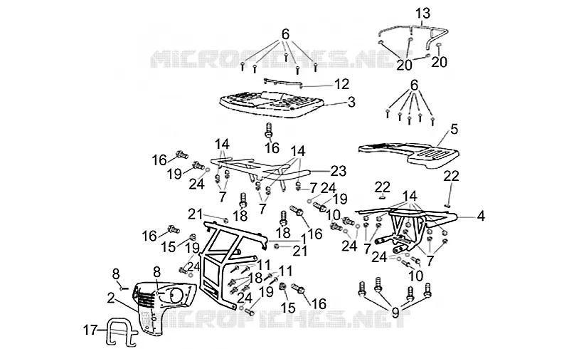 AV/AR porte-bagages-Prot.GRIP Aprilia APRILIA-QUAD 125 QUASAR 2003  Quasar