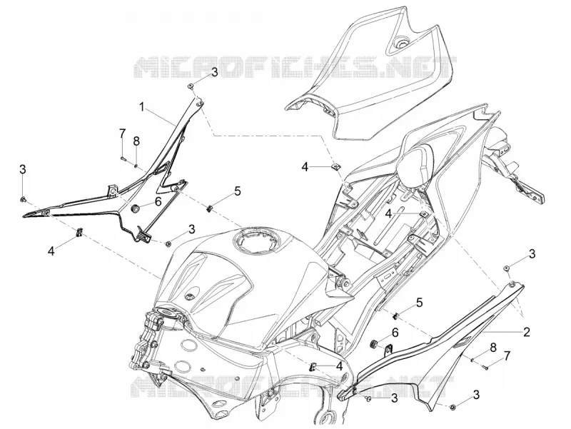 CARENAGES CENTRAUX Aprilia APRILIA-MOTORCYCLES 125 RS 2023  RS 125 4T Euro 5 ABS