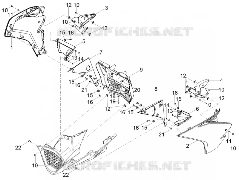 CARENAGES LATERAUX Aprilia APRILIA-MOTORCYCLES 125 RS 2022  RS 125 4T Euro 5 ABS