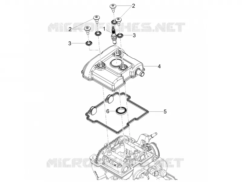 COUVRE CULASSE Aprilia APRILIA-MOTORCYCLES 125 RS 2021  RS 125 4T Euro 5 ABS