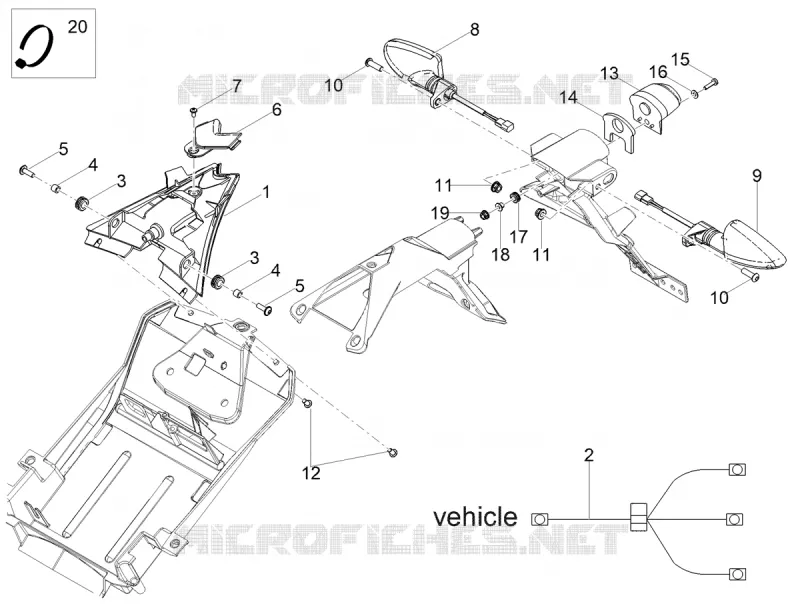 FEUX ARRIERE Aprilia APRILIA-MOTORCYCLES 125 RS 2022  RS 125 4T Euro 5 ABS