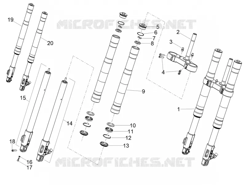 FOURCHE MING XING Aprilia APRILIA-MOTORCYCLES 125 RS 2023  RS 125 4T Euro 5 ABS