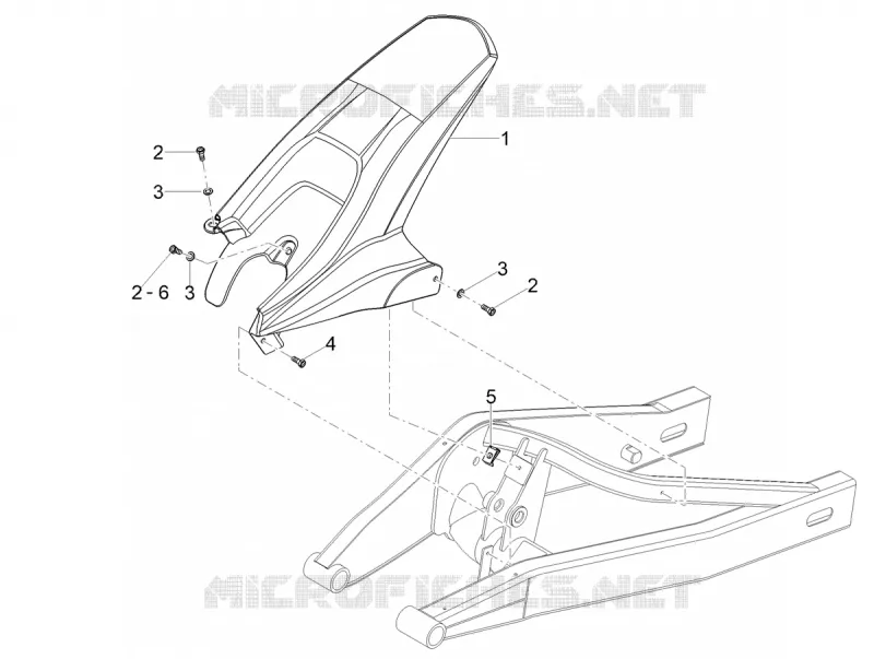 GARDE BOUE ARRIERE Aprilia APRILIA-MOTORCYCLES 125 RS 2023  RS 125 4T Euro 5 ABS