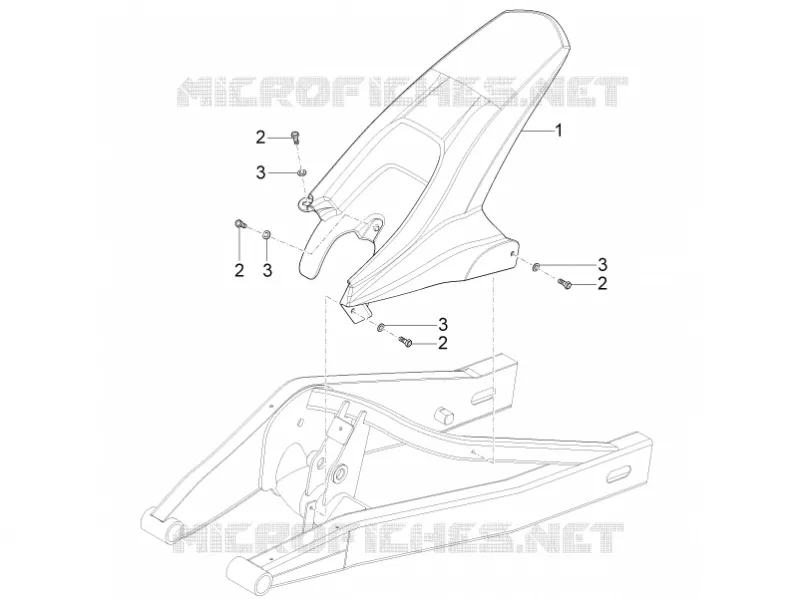 GARDE BOUE ARRIERE Aprilia APRILIA-MOTORCYCLES 50 RS4 2016  RS4 50 2T