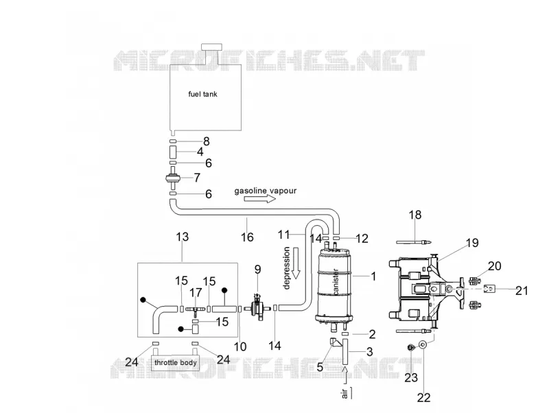 SYSTEME DE RECYCLAGE DES VAPEURS DE CARBURANT Aprilia APRILIA-MOTORCYCLES 660 RS 2020  RS 660 4T 8V Euro 5 ABS