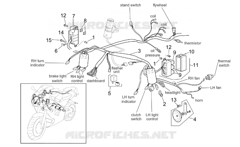 CIRCUIT ELECTRIQUE AVANT Aprilia APRILIA-MOTORCYCLES 1000 RSV 2002  RSV 1000