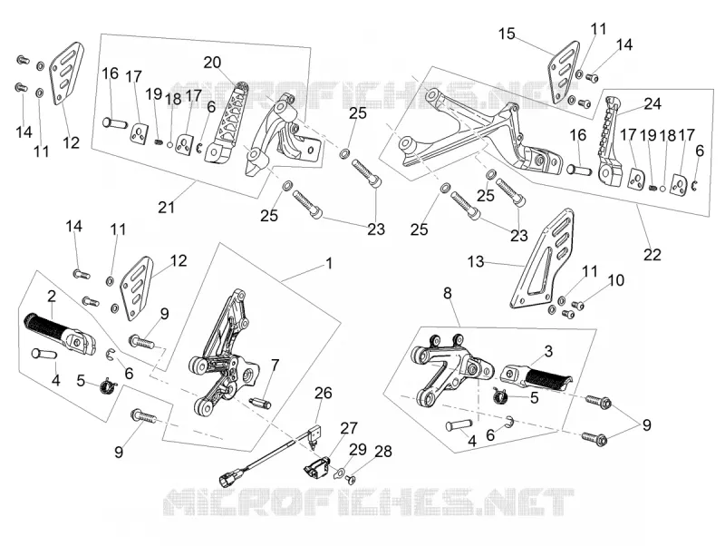 REPOSE PIEDS Aprilia APRILIA-MOTORCYCLES 1100 RSV4 2023  RSV4 1100 Euro 5 ABS