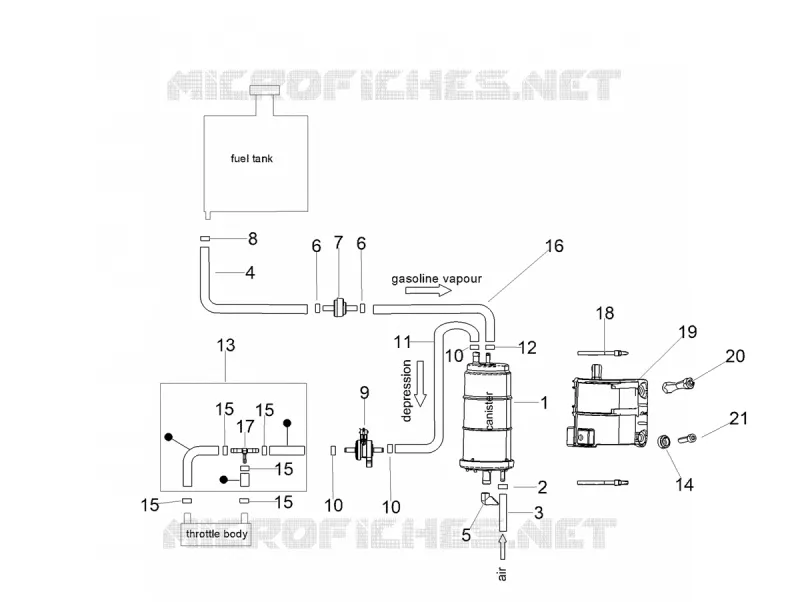 SYSTEME DE RECYCLAGE DES VAPEURS DE CARBURANT Aprilia APRILIA-MOTORCYCLES 1100 RSV4 2021  RSV4 1100 Euro 5 ABS