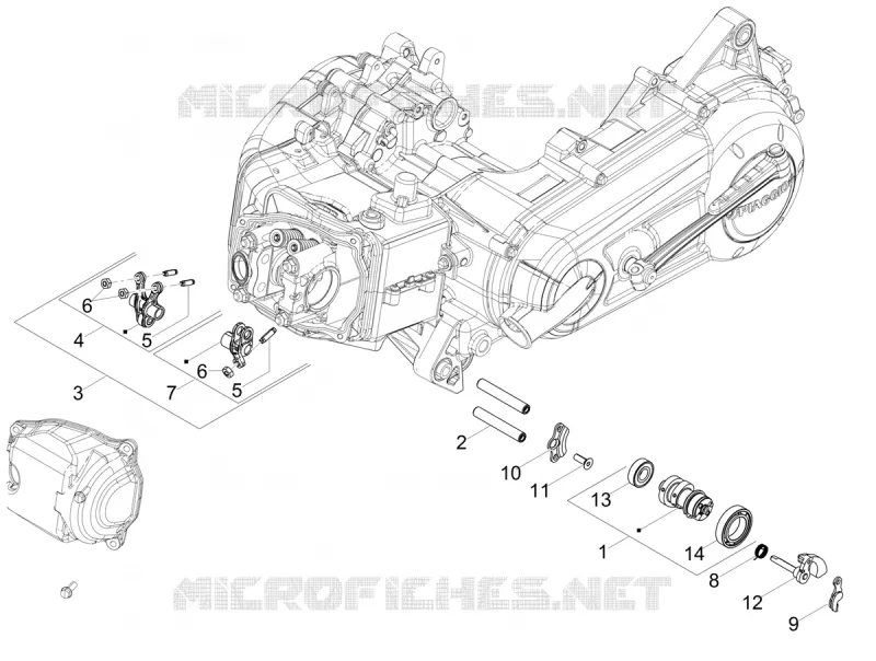 Groupe support balanciers Aprilia APRILIA-SCOOTER 125 SR 2020  SR 125 HE Carburatore