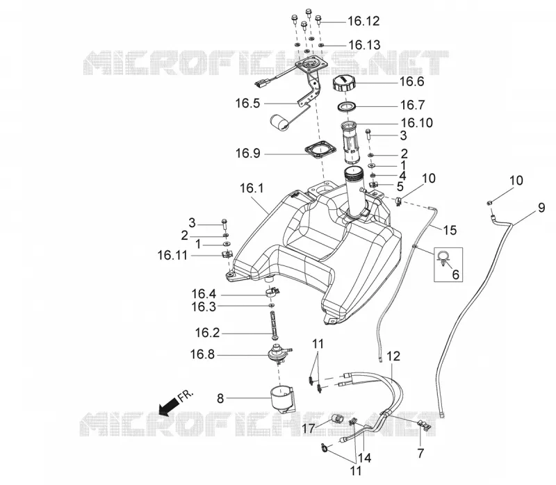 Réservoir Aprilia APRILIA-SCOOTER 125 SR 2020  SR 125 HE Carburatore