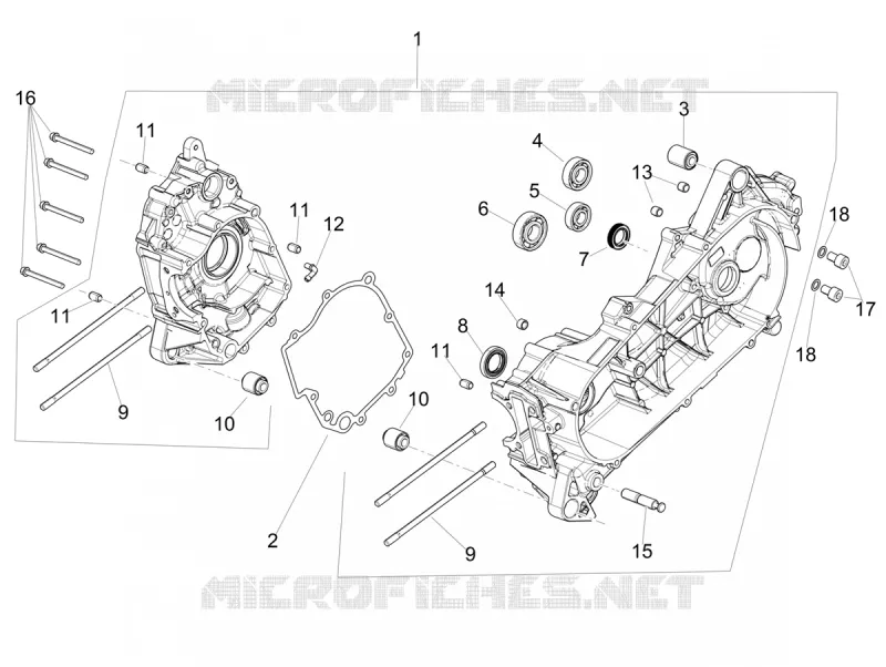 Carter moteur Aprilia APRILIA-SCOOTER 125 SR 2020  SR 125 STORM TT BSIV