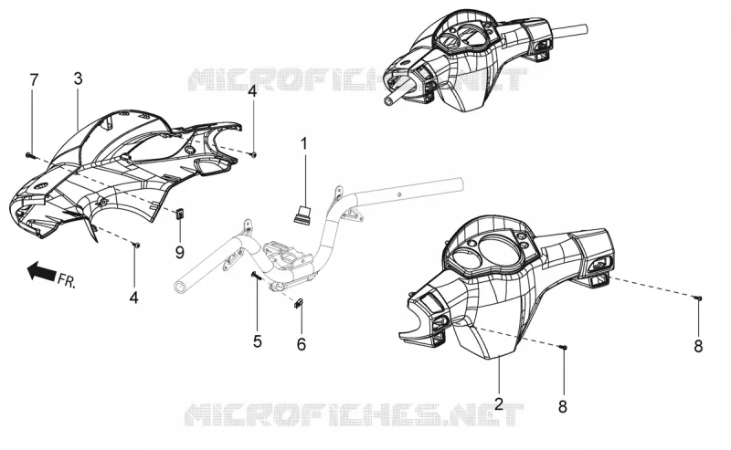 Couvertures guidon Aprilia APRILIA-SCOOTER 125 SR 2022  SR 125 STORM TT BSIV