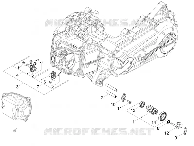 Groupe support balanciers Aprilia APRILIA-SCOOTER 125 SR 2022  SR 125 STORM TT BSIV