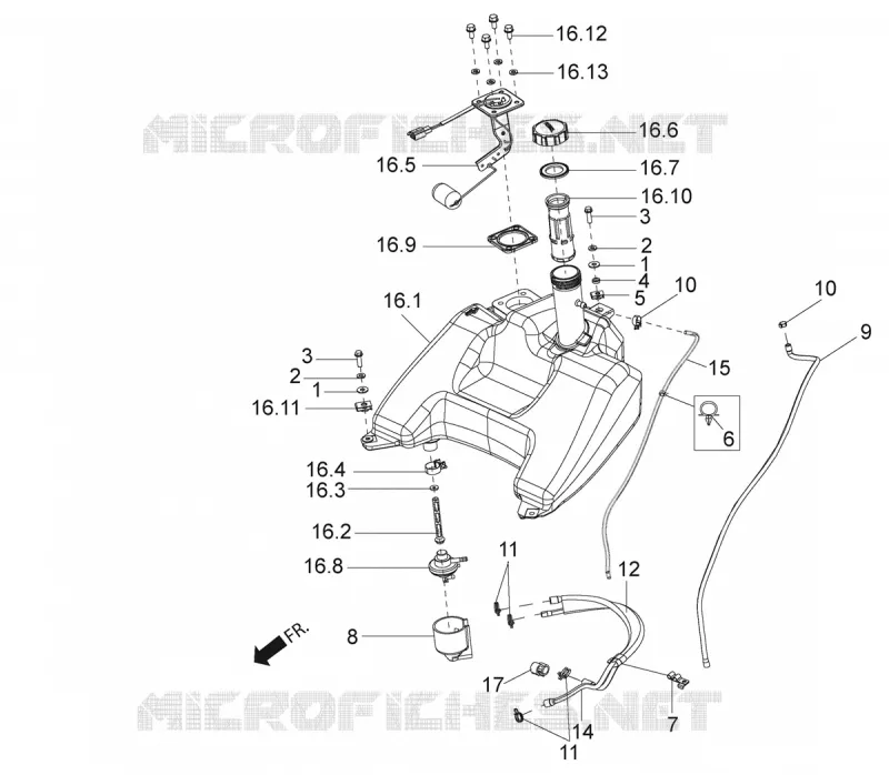 Réservoir Aprilia APRILIA-SCOOTER 125 SR 2021  SR 125 STORM TT BSIV