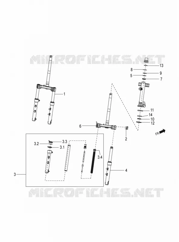 Suspension avant/arriere Aprilia APRILIA-SCOOTER 125 SR 2021  SR 125 STORM TT BSIV