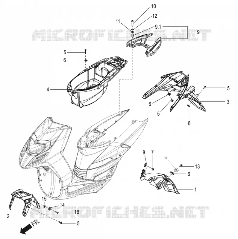 GARDE BOUE - COFFRE Aprilia APRILIA-SCOOTER 150 SR 2021  SR Motard 150 ABS