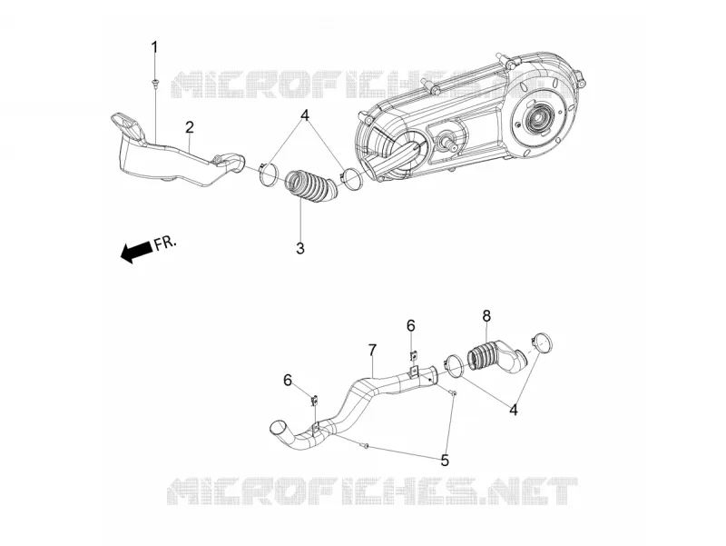 CANALISATION ASPIRATION AIR Aprilia APRILIA-SCOOTER 160 SR 2021  SR Motard 160 ABS BSVI CKD
