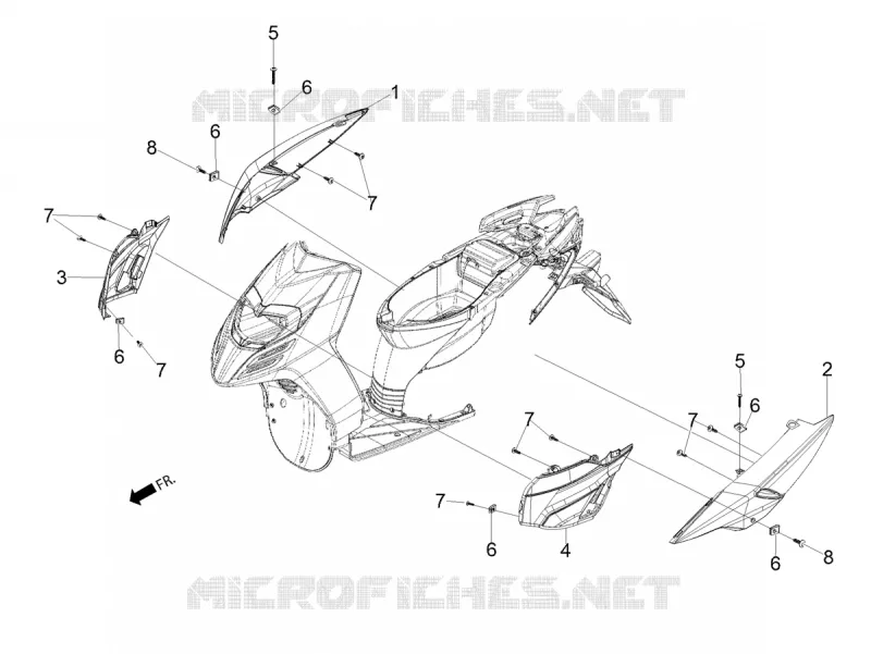 CARENAGES LATERAUX Aprilia APRILIA-SCOOTER 160 SR 2021  SR Motard 160 ABS BSVI CKD