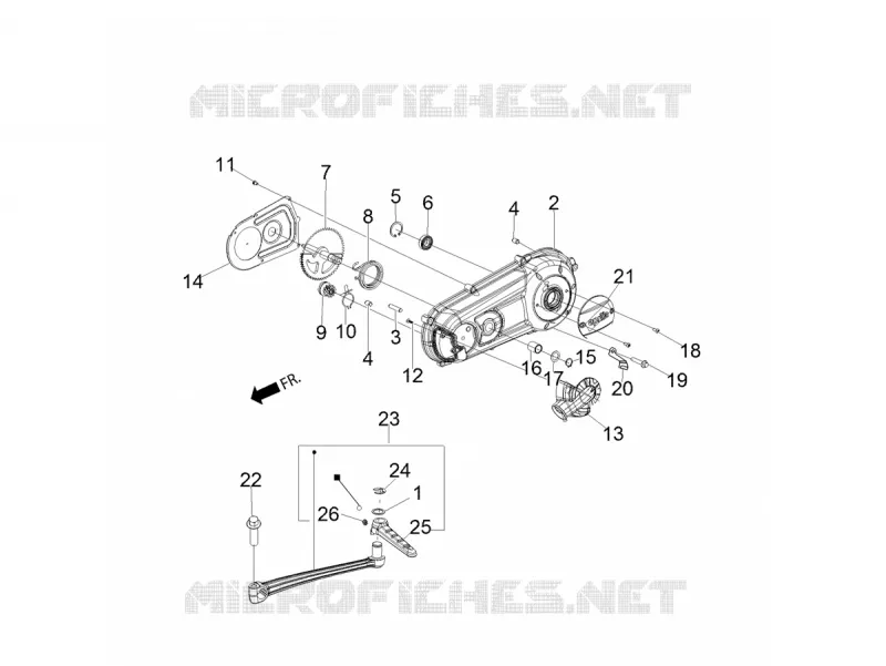COUVERCLE TRANSMISSION Aprilia APRILIA-SCOOTER 160 SR 2022  SR Motard 160 ABS BSVI CKD