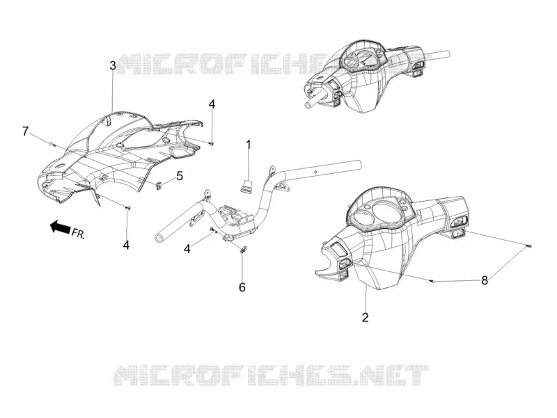 Couvertures guidon Aprilia APRILIA-SCOOTER 160 SR 2022  SR Motard 160 ABS BSVI CKD