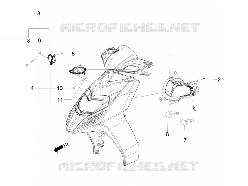 PHARE - CLIGNOTANTS AVANT Aprilia APRILIA-SCOOTER 160 SR 2021  SR Motard 160 ABS BSVI CKD