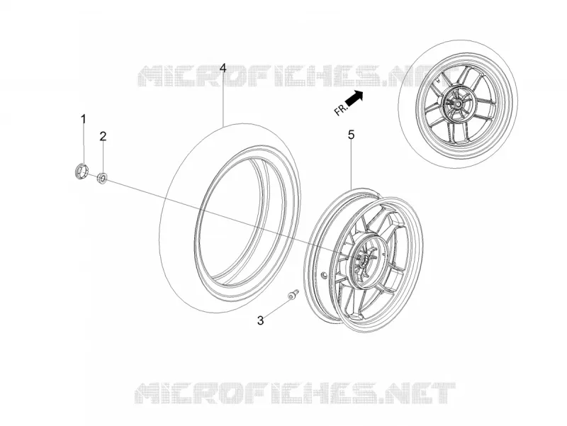 ROUE ARRIERE Aprilia APRILIA-SCOOTER 160 SR 2022  SR Motard 160 ABS BSVI CKD