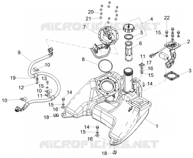 Réservoir Aprilia APRILIA-SCOOTER 160 SR 2021  SR Motard 160 ABS BSVI CKD