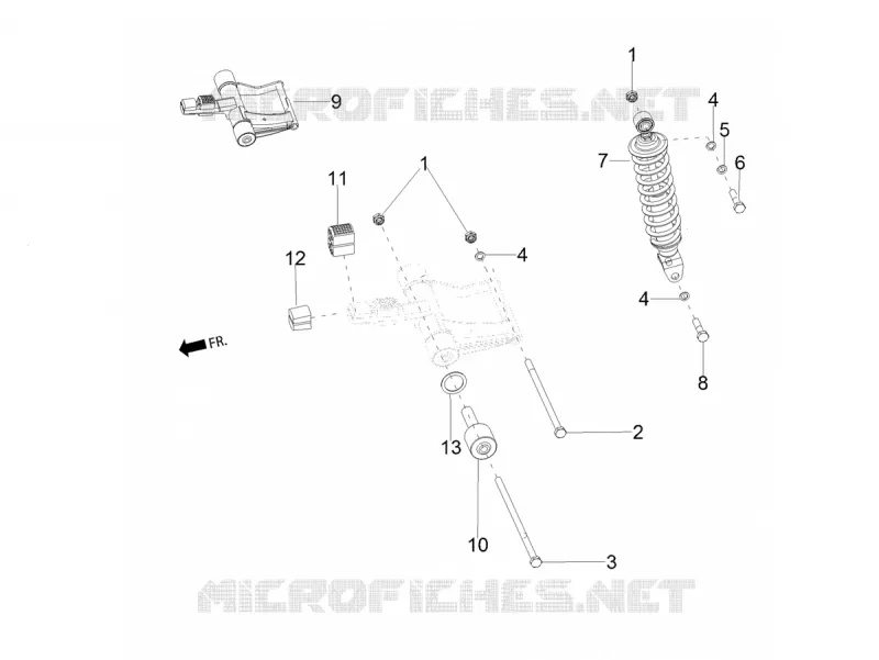 Suspension arrière - Amortisseur/s Aprilia APRILIA-SCOOTER 160 SR 2021  SR Motard 160 ABS BSVI CKD