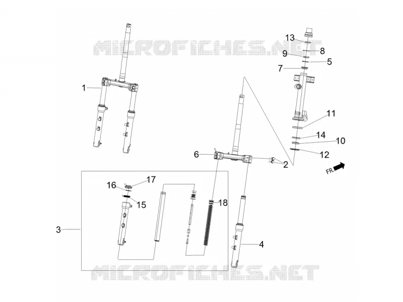 Suspension avant/arriere Aprilia APRILIA-SCOOTER 160 SR 2021  SR Motard 160 ABS BSVI CKD