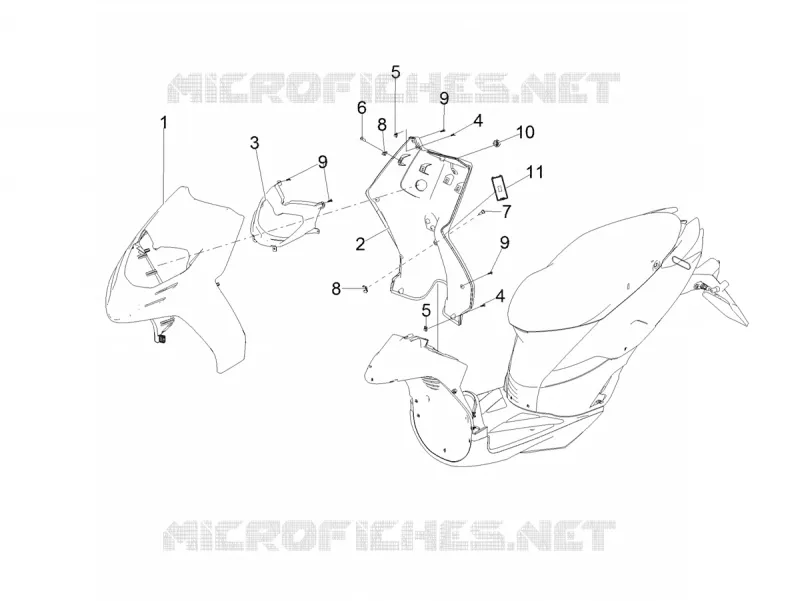 Tablier avant Aprilia APRILIA-SCOOTER 160 SR 2022  SR Motard 160 ABS BSVI CKD